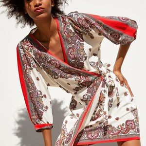 Zara Dresses - Zara NWT Wrap Printed Dress Size M Zara Dresses - Zara NWT Wrap Printed Dress Size M